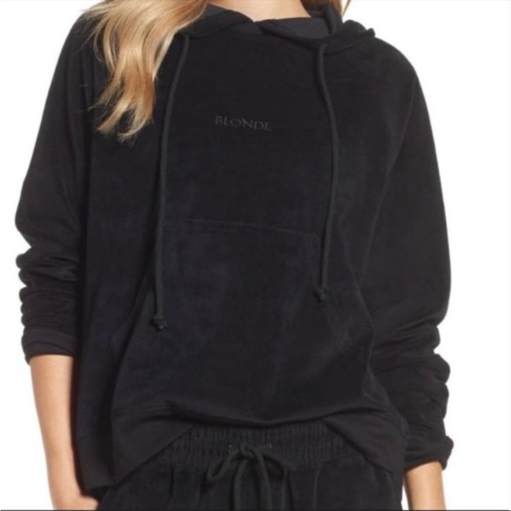 Brunette The Label Black Velour Hoodie